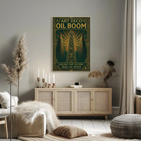 1920s Art Deco Oil Boom Poster for Historical Decor PosterGoat