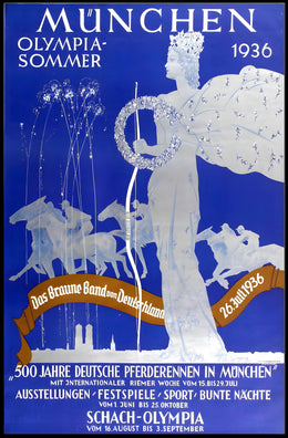 1936 Munich Olympic Art Deco Sports Poster Display PosterGoat