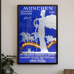 1936 Munich Olympic Art Deco Sports Poster Display PosterGoat