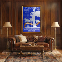 1936 Munich Olympic Art Deco Sports Poster Display PosterGoat