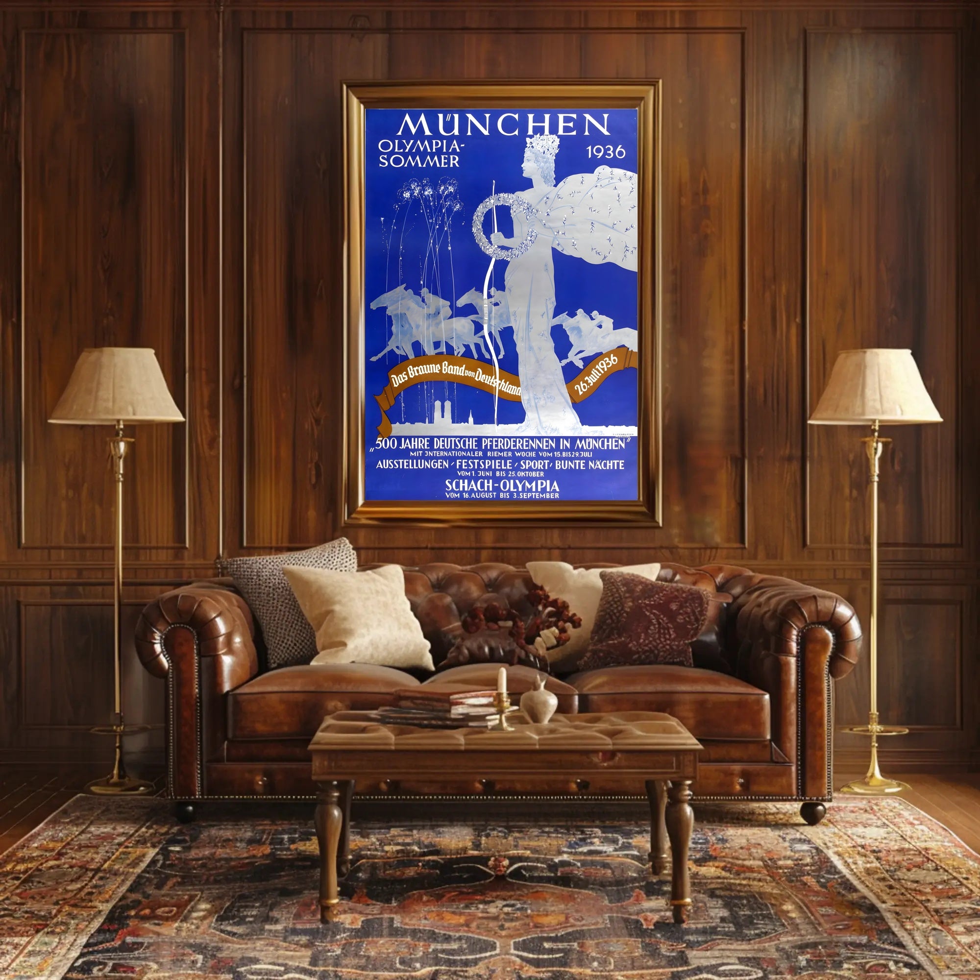 1936 Munich Olympic Art Deco Sports Poster Display PosterGoat