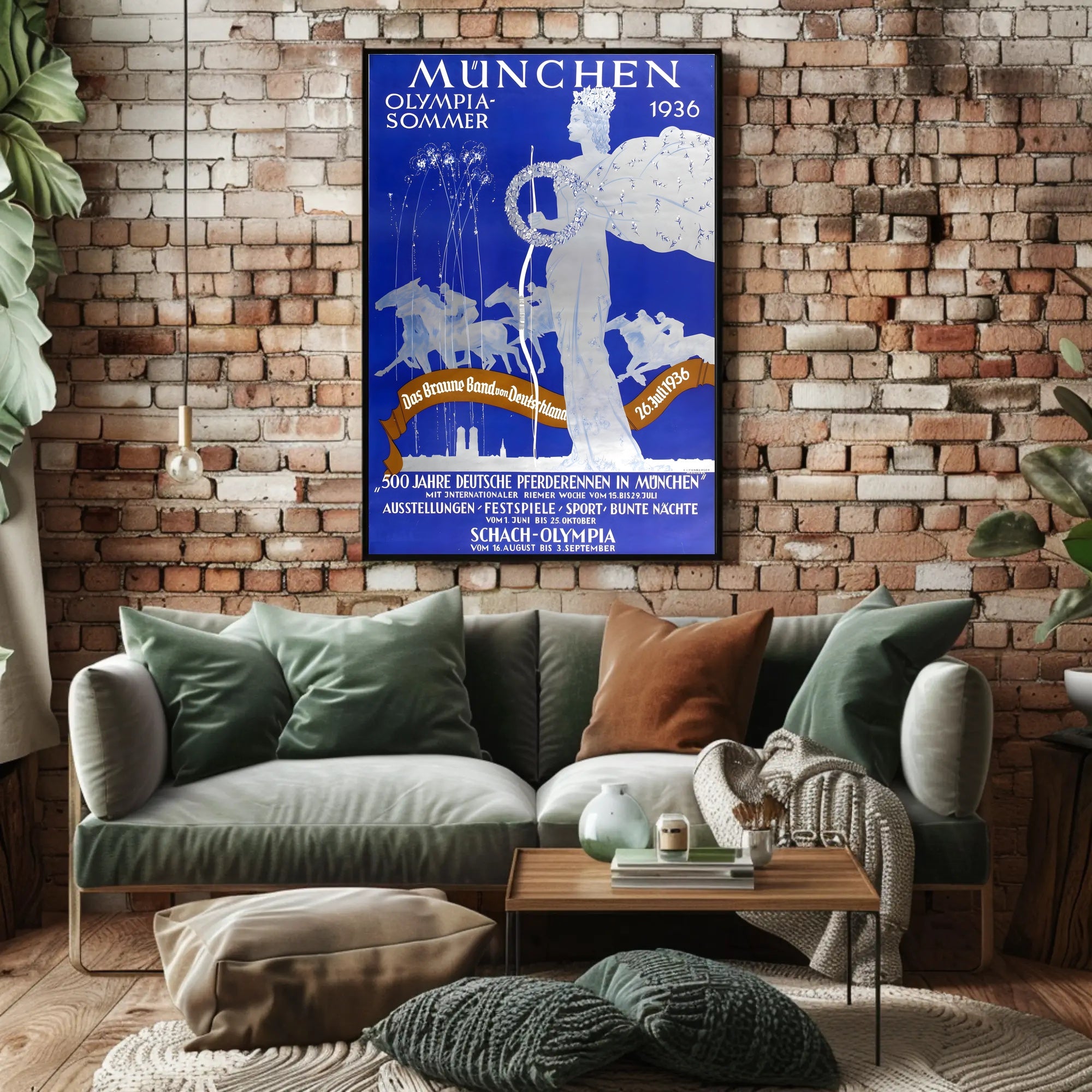 1936 Munich Olympic Art Deco Sports Poster Display PosterGoat