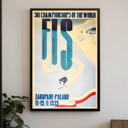 1939 Vintage FIS Ski Championships Wall Art Print PosterGoat