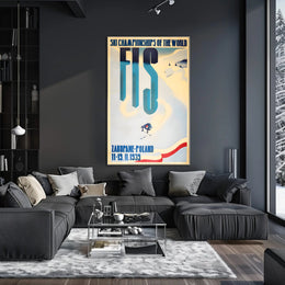 1939 Vintage FIS Ski Championships Wall Art Print PosterGoat