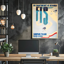 1939 Vintage FIS Ski Championships Wall Art Print PosterGoat