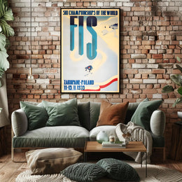 1939 Vintage FIS Ski Championships Wall Art Print PosterGoat