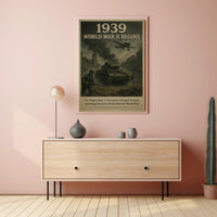 1939 World War II Begins Vintage Poster Wall Art PosterGoat