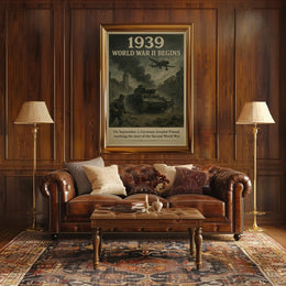 1939 World War II Begins Vintage Poster Wall Art PosterGoat