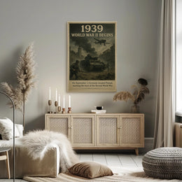 1939 World War II Begins Vintage Poster Wall Art PosterGoat