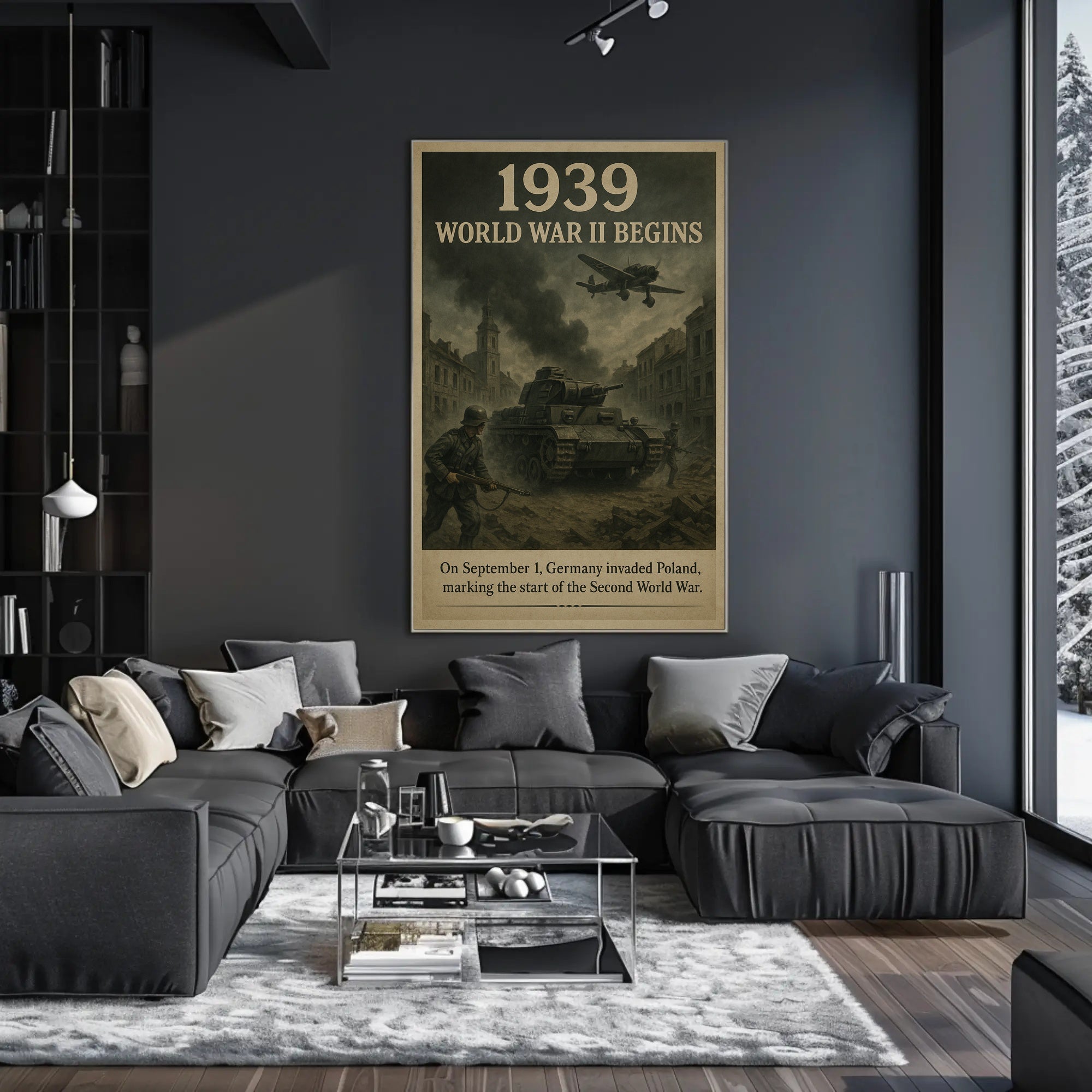 1939 World War II Begins Vintage Poster Wall Art PosterGoat