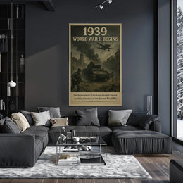 1939 World War II Begins Vintage Poster Wall Art PosterGoat