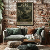 1939 World War II Begins Vintage Poster Wall Art PosterGoat