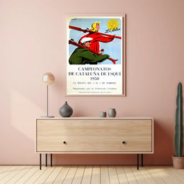 1950 Catalonia Ski Championships Vintage Poster Art Print PosterGoat