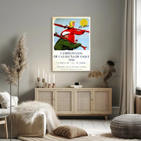 1950 Catalonia Ski Championships Vintage Poster Art Print PosterGoat