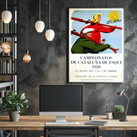 1950 Catalonia Ski Championships Vintage Poster Art Print PosterGoat