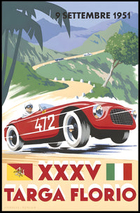 1951 Targa Florio Travel Poster Wall Art Decor Print PosterGoat