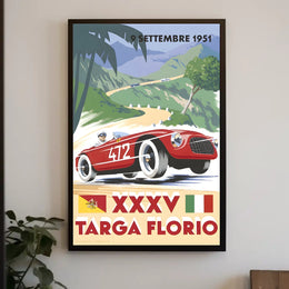1951 Targa Florio Travel Poster Wall Art Decor Print PosterGoat