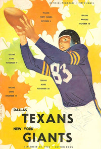 1952 Dallas Texans Vintage Football Poster Art Print PosterGoat