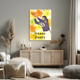 1952 Dallas Texans Vintage Football Poster Art Print PosterGoat