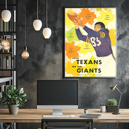 1952 Dallas Texans Vintage Football Poster Art Print PosterGoat