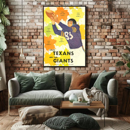 1952 Dallas Texans Vintage Football Poster Art Print PosterGoat