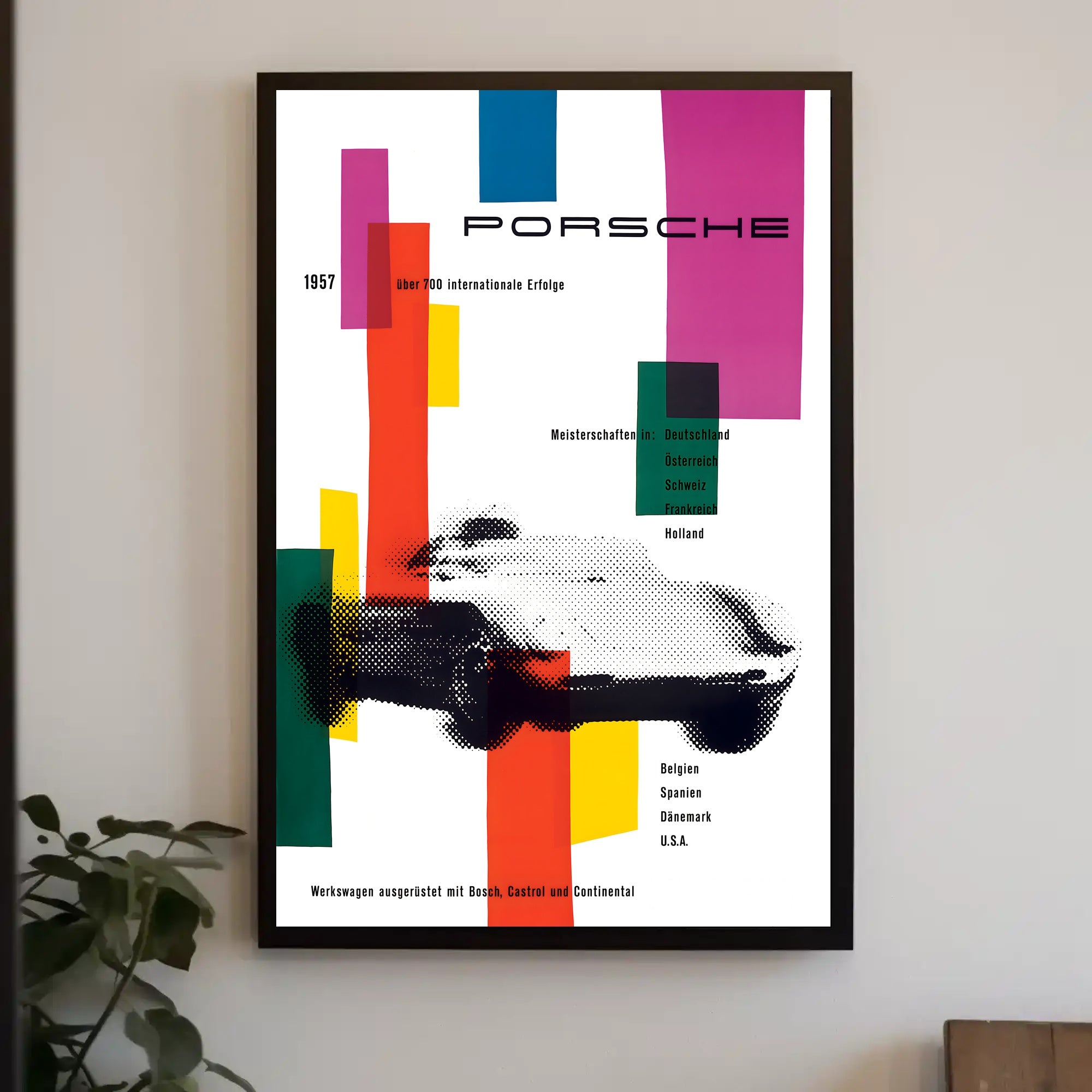 1957 Porsche Racing Achievements Art Print Wall Decor PosterGoat