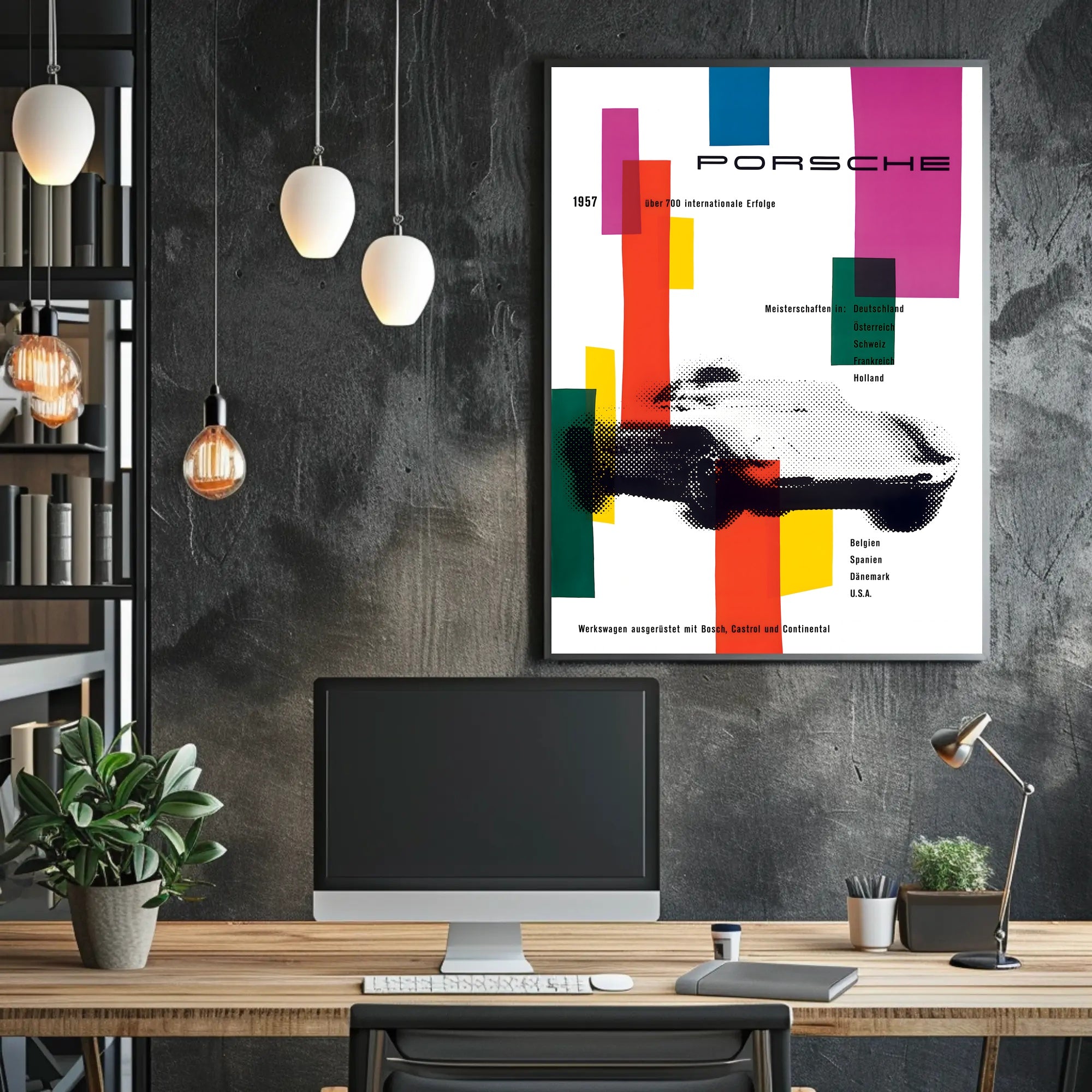 1957 Porsche Racing Achievements Art Print Wall Decor PosterGoat