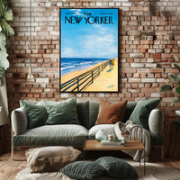1960s Coastal Boardwalk Vintage Art Print for Nostalgic Decor PosterGoat