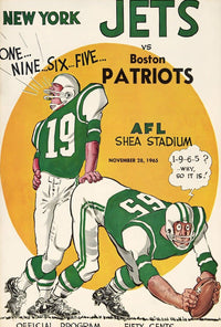 1965 AFL Game Poster New York Jets Vintage Sports Art Print PosterGoat