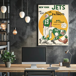 1965 AFL Game Poster New York Jets Vintage Sports Art Print PosterGoat