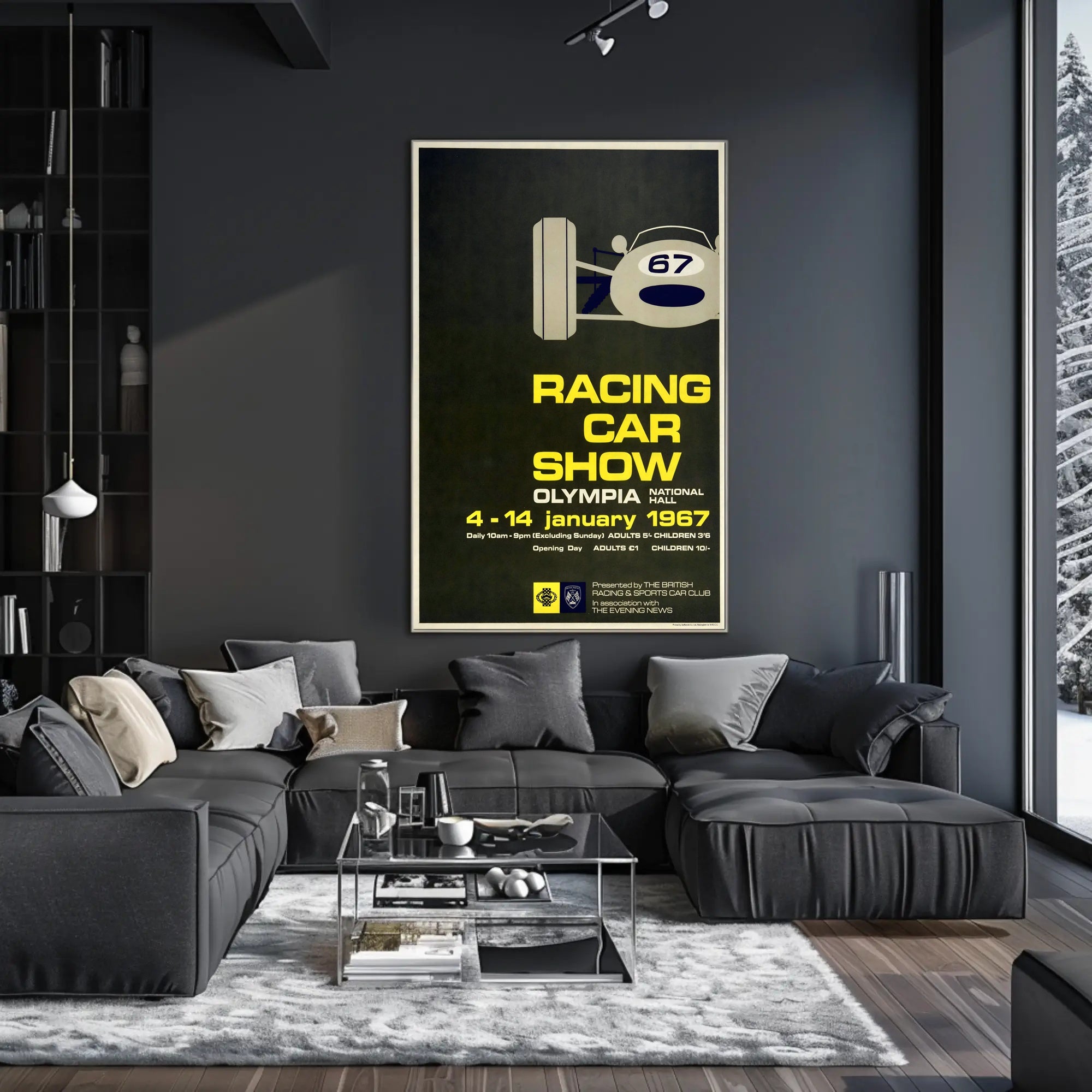 1967 Racing Car Show Vintage Art Print for Motorsports Fans PosterGoat
