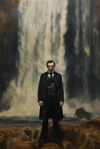 19th Century Man and Waterfall Historical Poster for Unique Decor PosterGoat