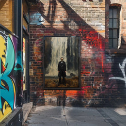 19th Century Man and Waterfall Historical Poster for Unique Decor PosterGoat
