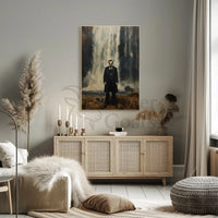 19th Century Man and Waterfall Historical Poster for Unique Decor PosterGoat