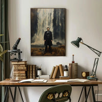 19th Century Man and Waterfall Historical Poster for Unique Decor PosterGoat