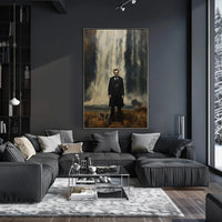 19th Century Man and Waterfall Historical Poster for Unique Decor PosterGoat