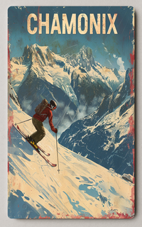 Chamonix Alps Adventure Vintage Trading Card PosterGoat