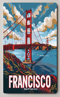 Golden Gate Bridge Trading Card PosterGoat