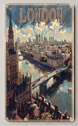 London Landmarks Trading Card PosterGoat