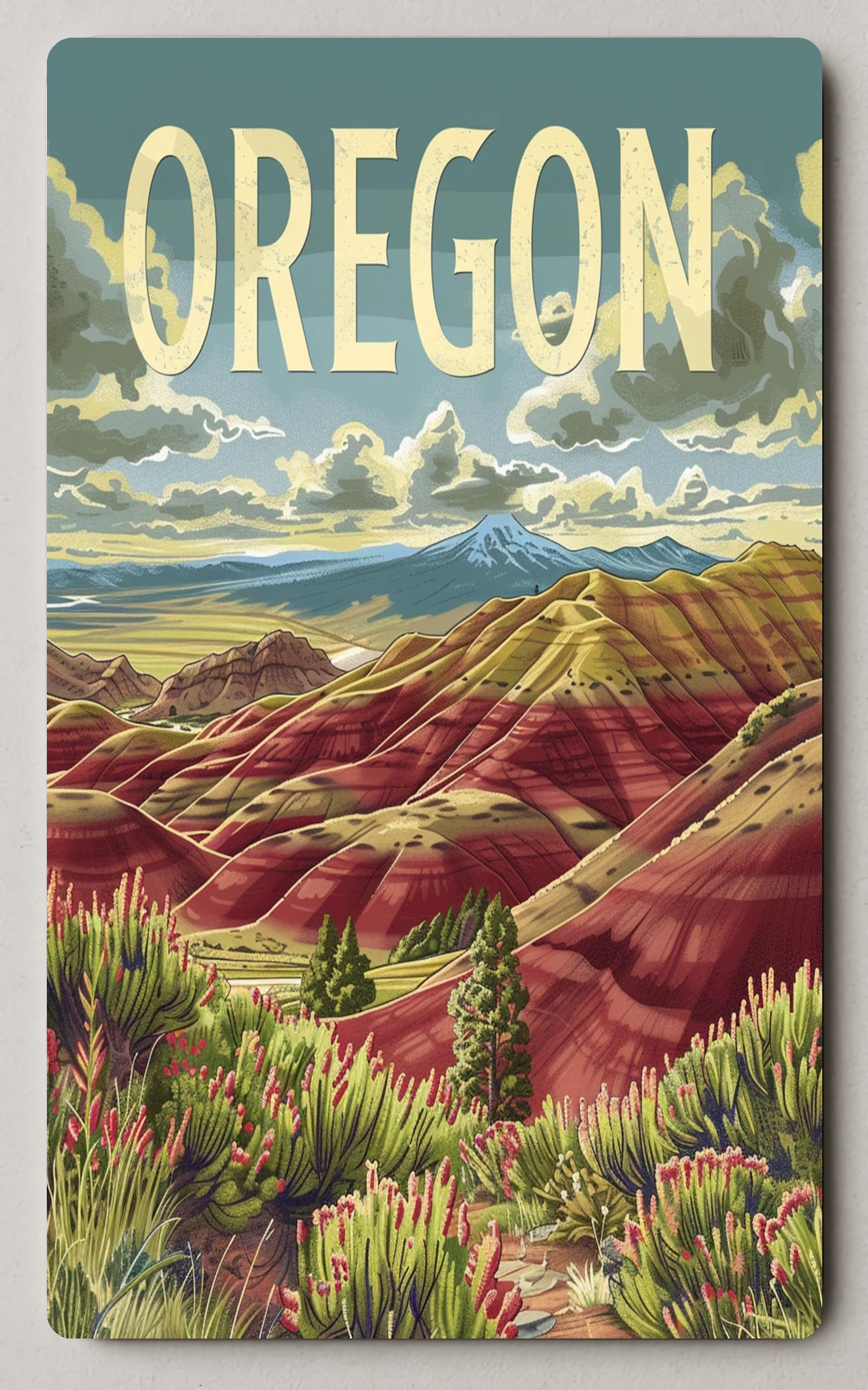 Painted Hills Vintage Trading Card PosterGoat