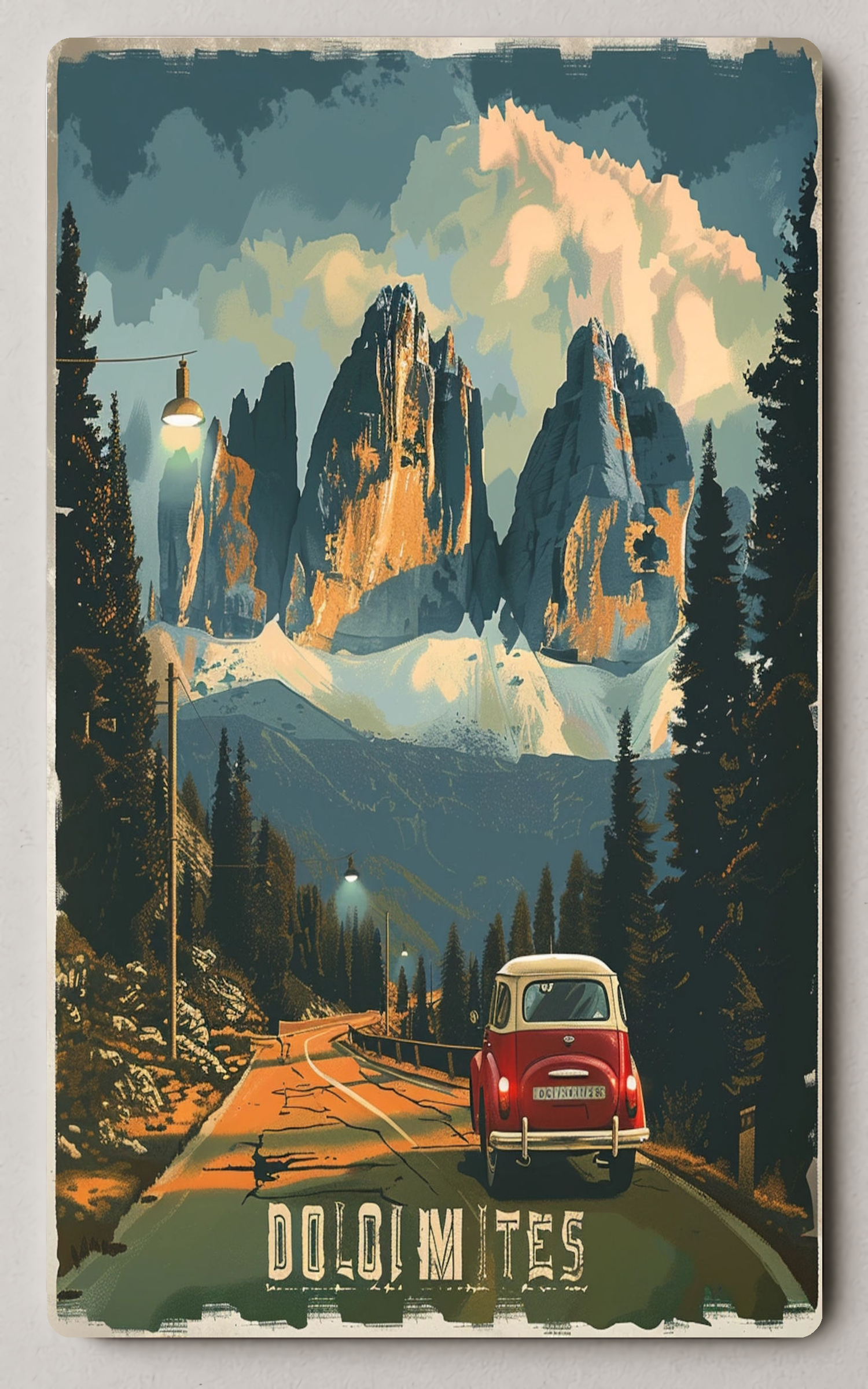 Dolomites Adventure Vintage Trading Card PosterGoat