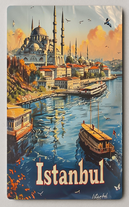 Istanbul Waterfront Sunrise Trading Card PosterGoat