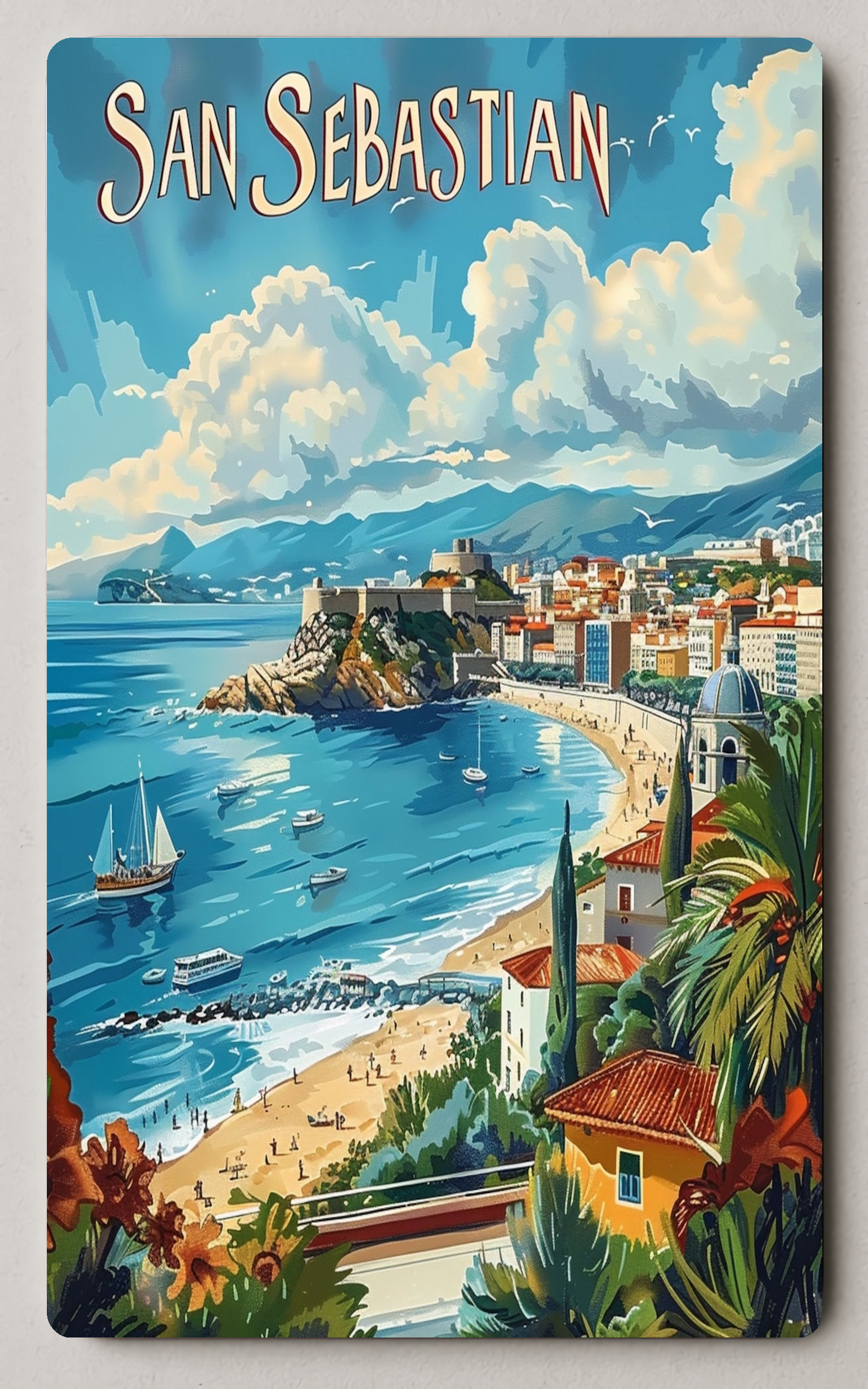 San Sebastian Vintage Travel Print   Trading Card PosterGoat