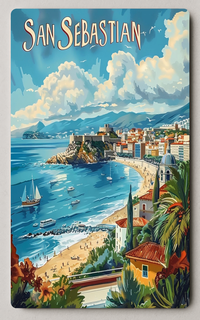 San Sebastian Vintage Travel Print   Trading Card PosterGoat
