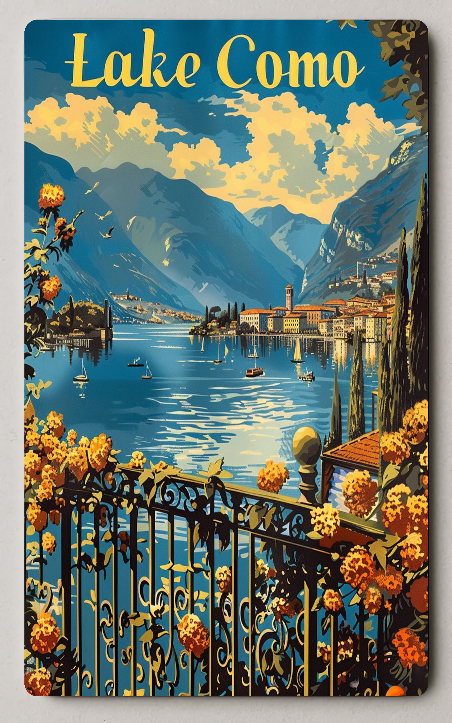 Lake Como Vintage Trading Card PosterGoat