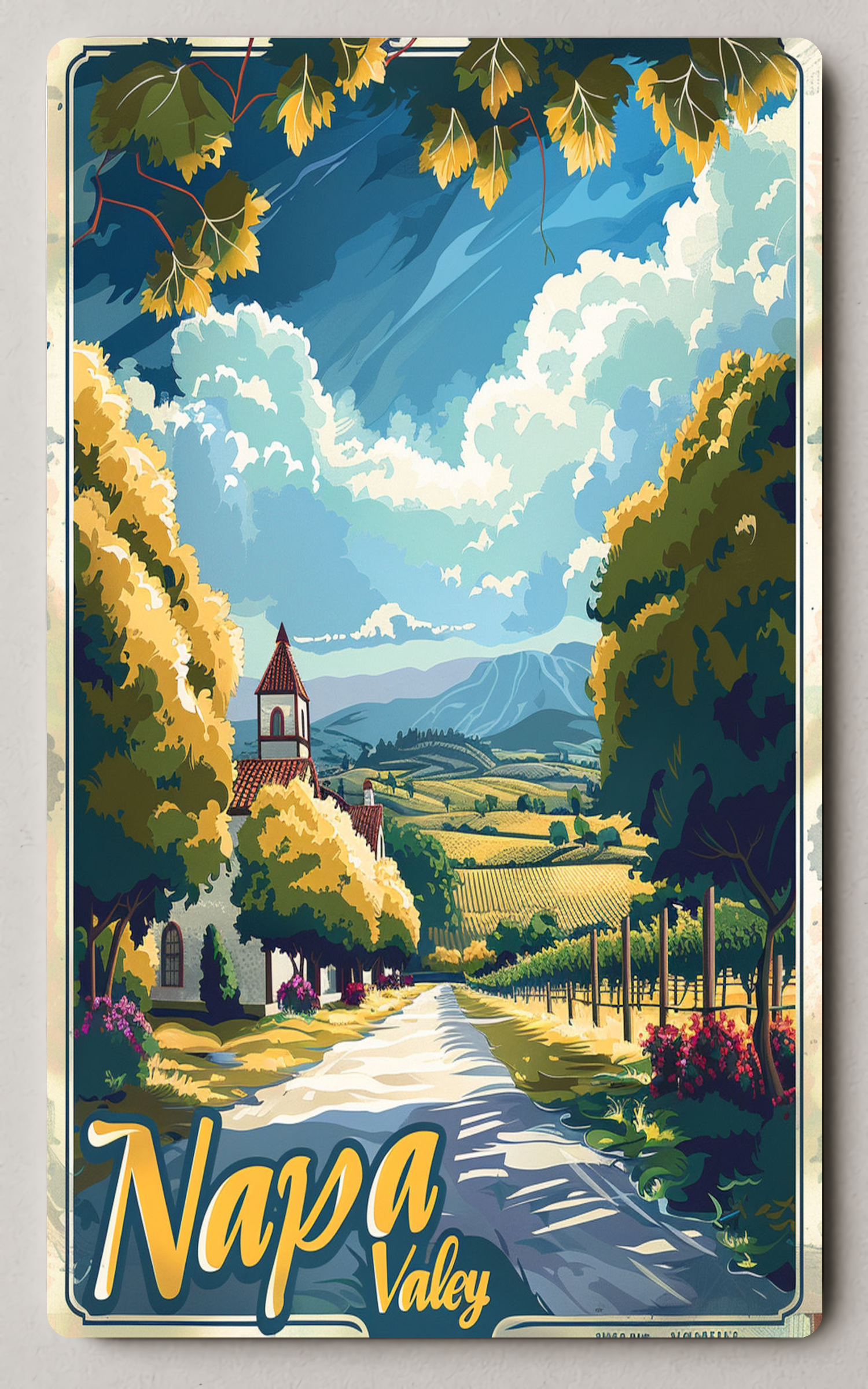 Napa Valley Scenic Vintage Trading Card PosterGoat