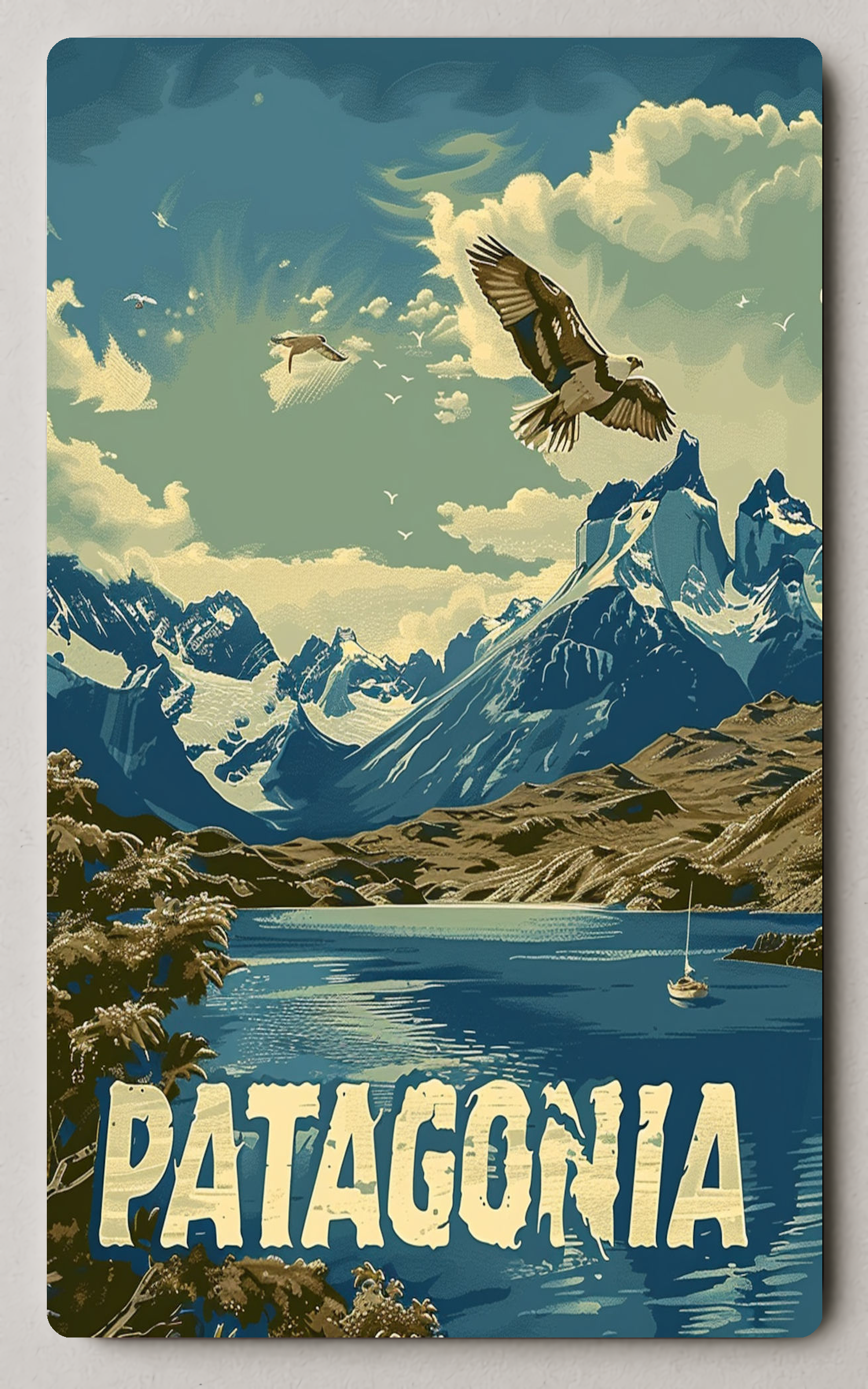 Patagonia Scenic Adventure Vintage Trading Card PosterGoat