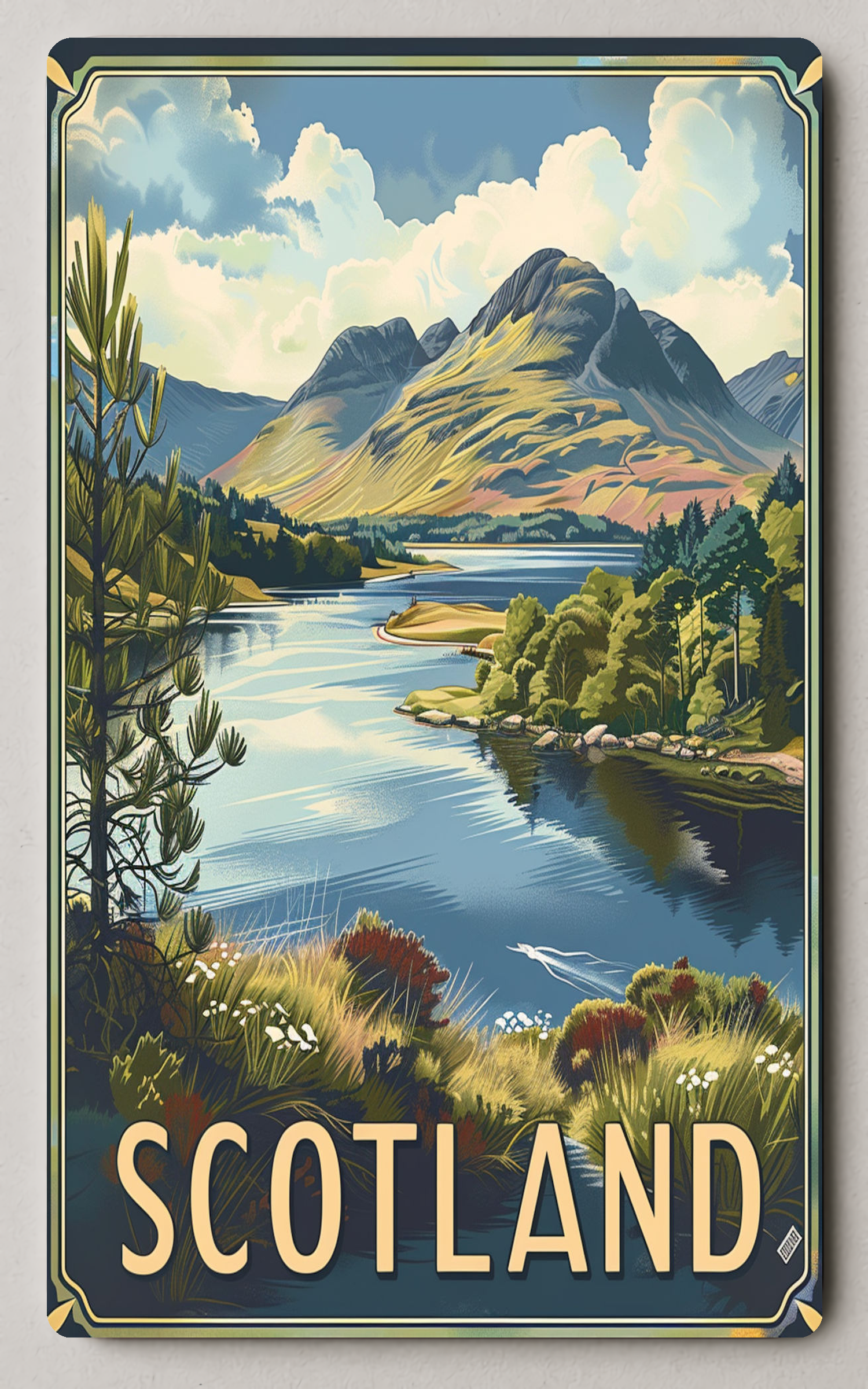 Scotland Vintage Trading Card PosterGoat