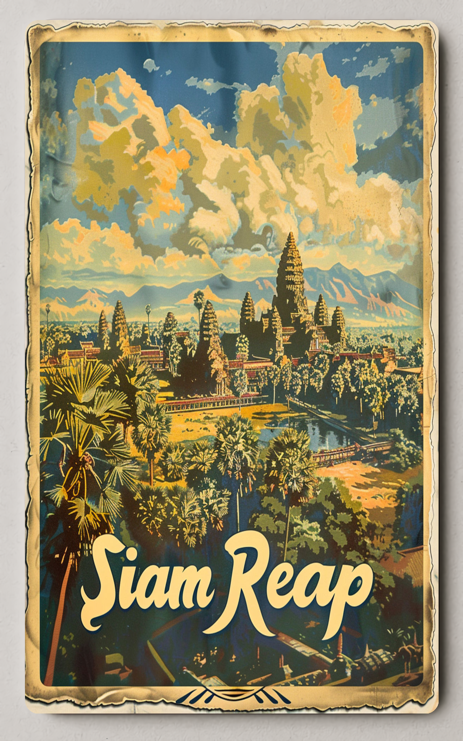 Vintage Angkor Wat Trading Card PosterGoat