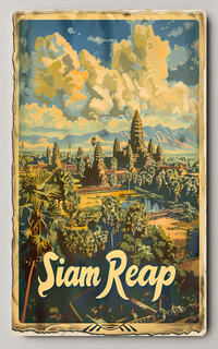 Vintage Angkor Wat Trading Card PosterGoat